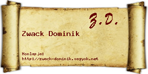 Zwack Dominik névjegykártya